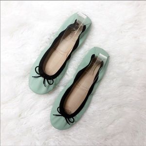 Yosi Samra mint green black flats size 8 foldable